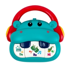 Іграшкове піаніно Бегемот FT0056 зі світловими та звуковими ефектами 12 см блакитний