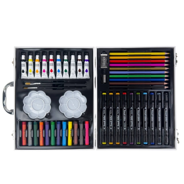 Набір для малювання 50 предметів у валізці білий