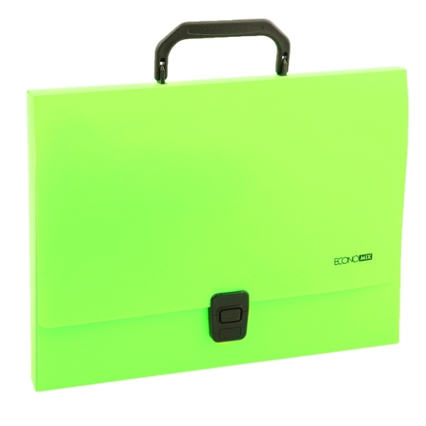 / Портфель пластиковый А4 Economix E31607-13  1 отделение зелёный