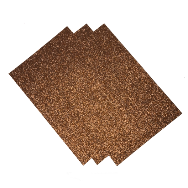 / Фоаміран, EVA, 1,8 мм з глітером. 10 аркушів 20 * 30см Самоклейка Коричневий