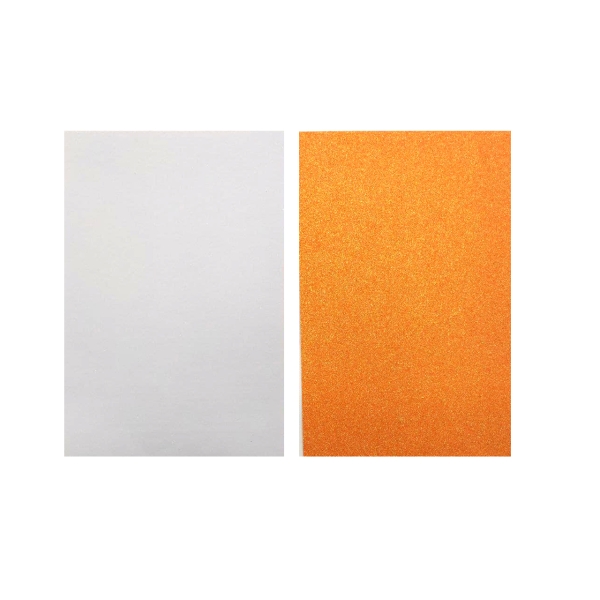 / Фоаміран, EVA, 1,8 мм з глітером. 10 аркушів 20 * 30см Самоклейка Помаранчевий