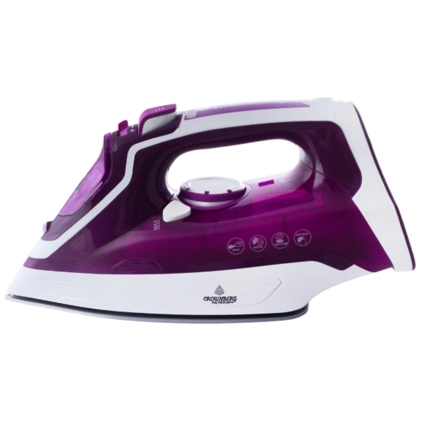 Праска з парою Crownberg CB-7443 керамічне покриття 2200 Вт фіолетовий з білим