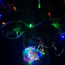 Гірлянда Нитка 190 LED довжина 18 метрів прозора, мультиколор new