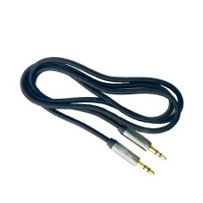 Аудіокабель 3.5 мм AUX/3.5 мм AUX 1 м KLGO чорний