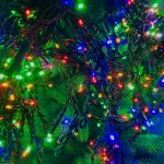 Світлодіодна гірлянда-бахрома вулична чорний дріт 200 LED ліхтарики 12 м мульти