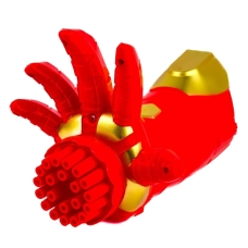 Іграшка-генератор мильних бульбашок Рука 658 зі світловими ефектами 21 см червоний