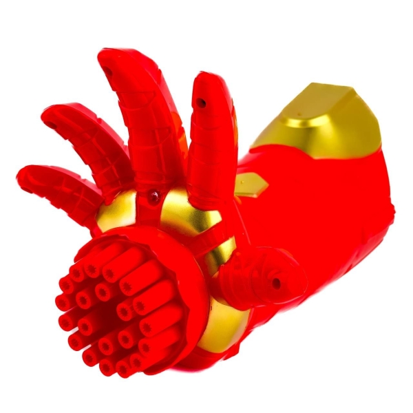 Іграшка-генератор мильних бульбашок Рука 658 зі світловими ефектами 21 см червоний