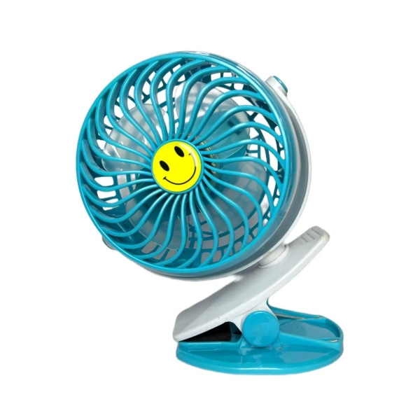 Вентилятор портативний GF-175 з прищіпкою діаметр 9 см блакитний