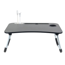 Столик-підставка для ноутбука USB з ліхтариком та вентилятором 60 х 40 х 26 см чорний