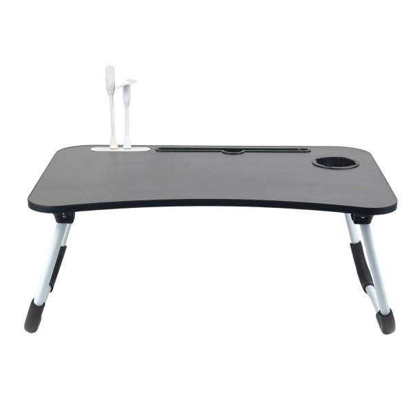 Столик-підставка для ноутбука USB з ліхтариком та вентилятором 60 х 40 х 26 см чорний