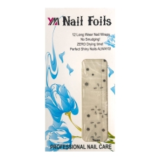 Декор для нігтів фольга Nail Foils білий з чорним