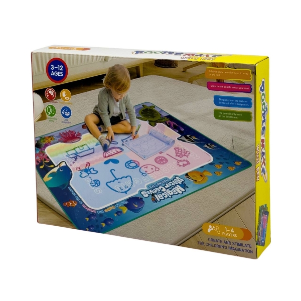 Дитячий килимок ігровий розвивальний для малювання водою DM1809-4 поліестер 80 х 60 см блакитний