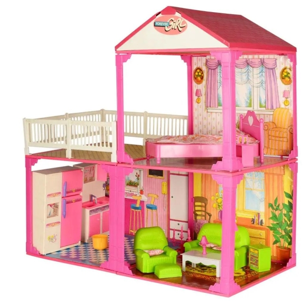 Ігровий набір Будиночок 6982B з меблями рожевий