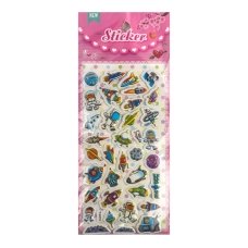 Наліпка пластикова з фольгою 24*10см, Інопланетяне  12шт/уп