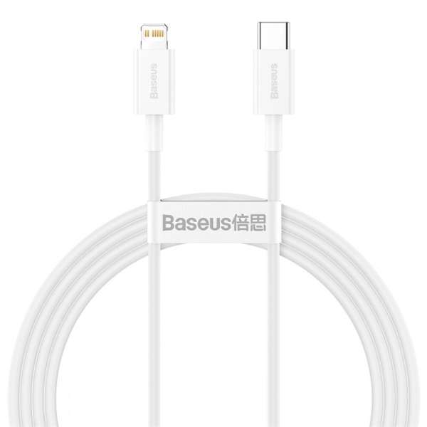 Кабель Type-C/Apple Lightning 1 м Baseus Superior 20 Вт білий