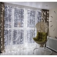 / Світлодіодна гірлянда завіса-водоспад прозорий дріт 3 м х 2 м Magic Lights 320 LED білий