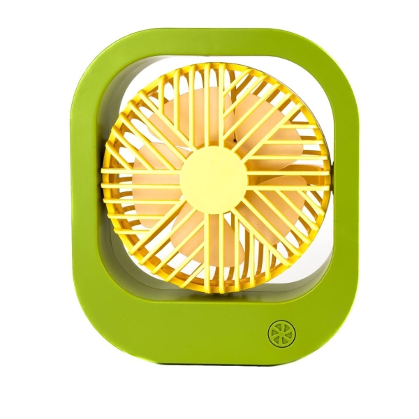 Вентилятор портативний SQ2177A діаметр 9 см зелений з жовтим