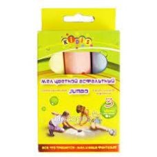 / Мел цветной 3 цв для асфальта KIDIS Jumbo