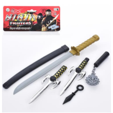 Набір зі зброєю DS210-B6 (36шт) 5 предметів (меч 56см, кинжал 28см 2шт, булава, дротик) new