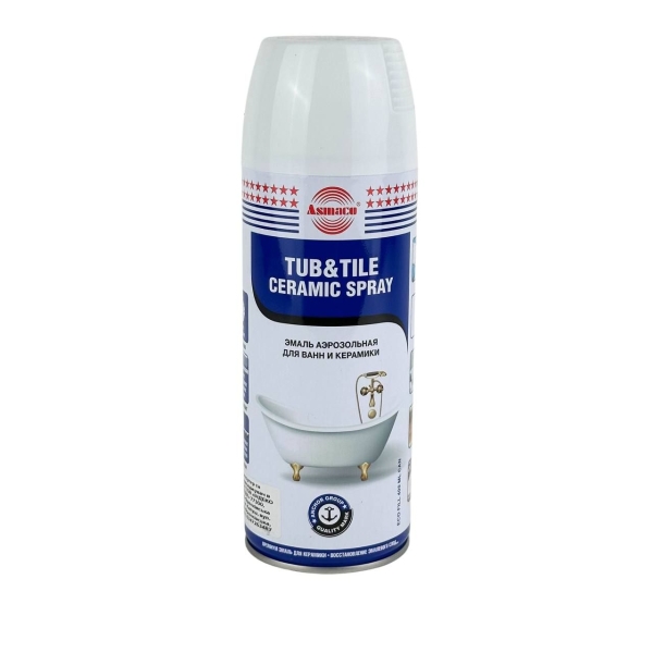 Фарба аерозольна акрилова для ванн та кераміки 400 мл TUB&TILE ASMACO глянцева білий