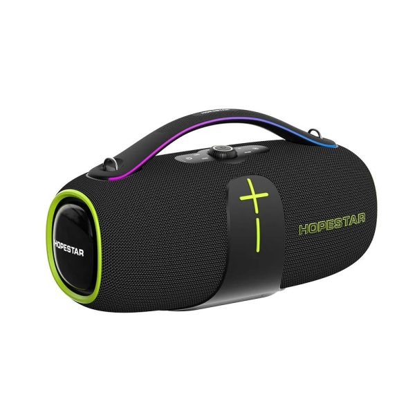 Колонка портативна з мікрофоном Hopestar A85 Bluetooth LED чорний