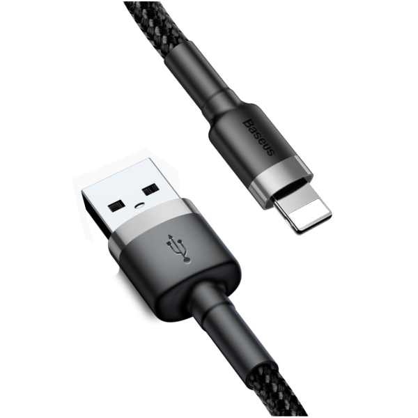 Кабель USB/Apple Lightning 1 м Baseus Cafule Cable 2.4 А чорний
