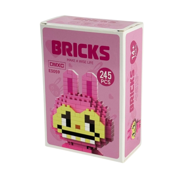 Конструктор піксельний 3059-E Labubu 245 деталей рожевий