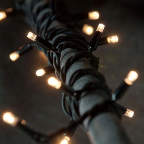 / Світлодіодна гірлянда-нитка чорний дріт 200 LED Magic Lights 14.5 м вулична теплий білий