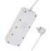 Мережевий фільтр-подовжувач 4 розетки HOCO AC21 Sunlight 3хUSB/Type C 10 А 3 м білий
