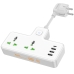 Мережевий фільтр-подовжувач 2 розетки HOCO AC11A Voyage 3хUSB/Type C 10 А 0.085 м білий