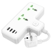 Мережевий фільтр-подовжувач 2 розетки HOCO AC11A Voyage 3хUSB/Type C 10 А 0.085 м білий