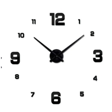 / Безкаркасні настінні годинники Horloge 3D 90см чорні