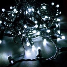 / Світлодіодна гірлянда-нитка чорний дріт 100 LED Magic Lights 9.5 м вулична білий