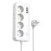 Мережевий фільтр-подовжувач 4 розетки HOCO AC21 Sunlight 3хUSB/Type C 10 А 3 м білий