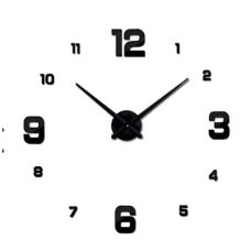 / Безкаркасні настінні годинники Horloge 3D 90см чорні