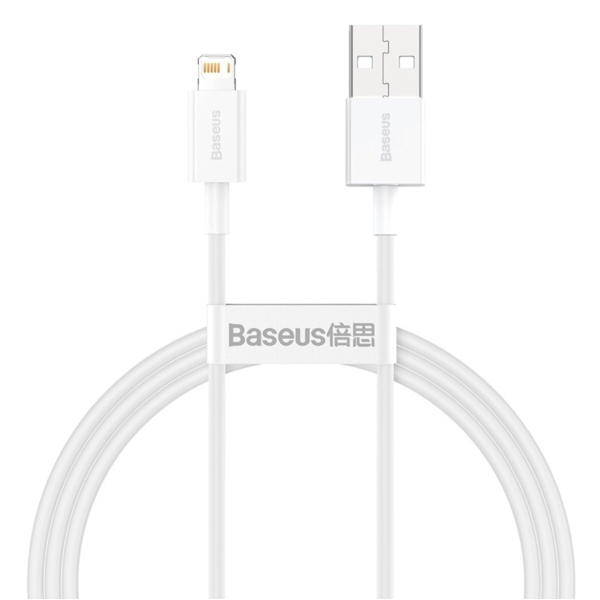 Кабель USB/Apple Lightning 1 м Baseus Superior 2.4 А білий