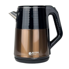Електрочайник BITEK BT-7819 нержавіюча сталь 2.5 л чорний з коричневим