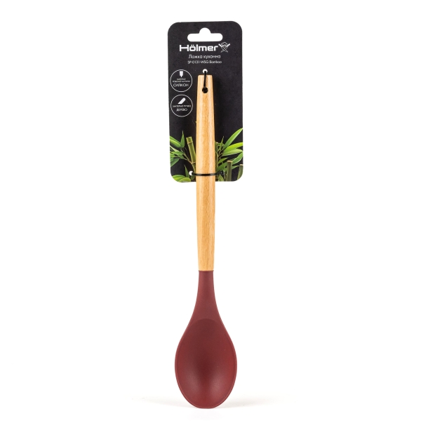Ложка кухонна гарнірна Hölmer SP-0131-WSG Bamboo силікон 31 см коричневий