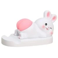 Тримач для гаджетів настільний Funny Rabbit пластик білий з рожевим new