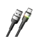 Кабель USB/Type-C 2 м ESSAGER XCDA01 Colorful LED Fast Charging 3 А чорний