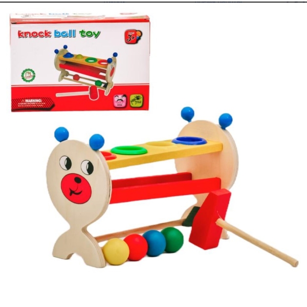 / Дерев'яна іграшка TK Union Group Стукалка, молоточок, кульки 4шт, 23см, в коробці