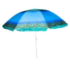 Пляжна садова парасолька 1.8 м Best-11 Пальми Anti-UV з нахилом синій