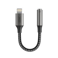 Перехідник Apple Lightning M/3.5 мм AUX F 10 см XO NB-R258C сірий