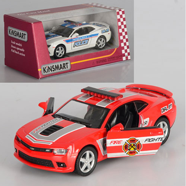 Машина метал "KINSMART" KT5383WPR Chevrolet Camaro (Police/ Fire Fighter) new
