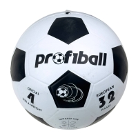 М'яч футбольний №4 Profiball VA-0018-1 білий з чорним