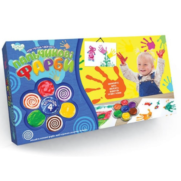 Пальчикові фарби "Моя перша творчість" 4 кольори укр. (12), РК-02-02 new