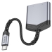 Перехідник 2в1 USB Type-C M/USB Type-C+AUX F 15 см HOCO LS39 сріблястий