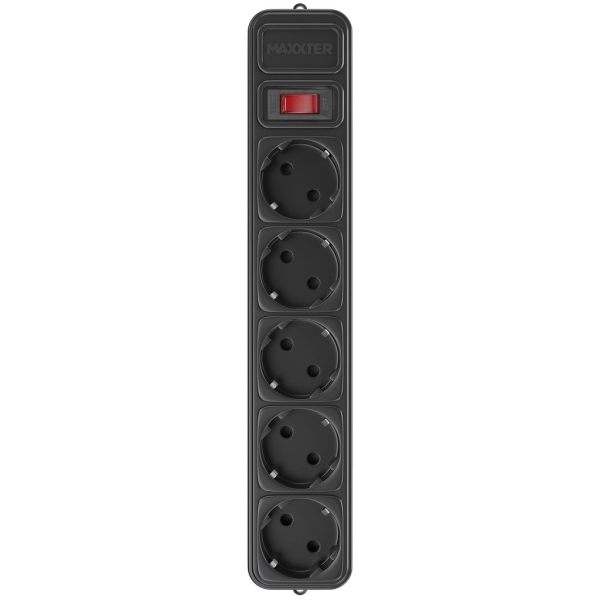 Мережевий фільтр-подовжувач 5 розеток Maxxter SPM5-6-15B 10 А 4.5 м чорний