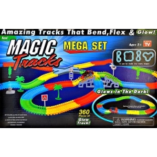 / Трек Magic Tracks з мостом, 2 гоночні машинки, перехрестя, з підсвіткою, 360 деталей