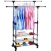 Вішак-стійка для одягу з полицями для взуття Triple Stand Hanger 160 х 80 метал сріблястий
